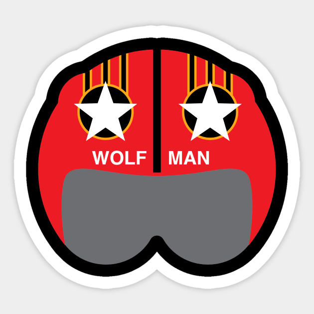 Wolfman helmet Sticker by Function9